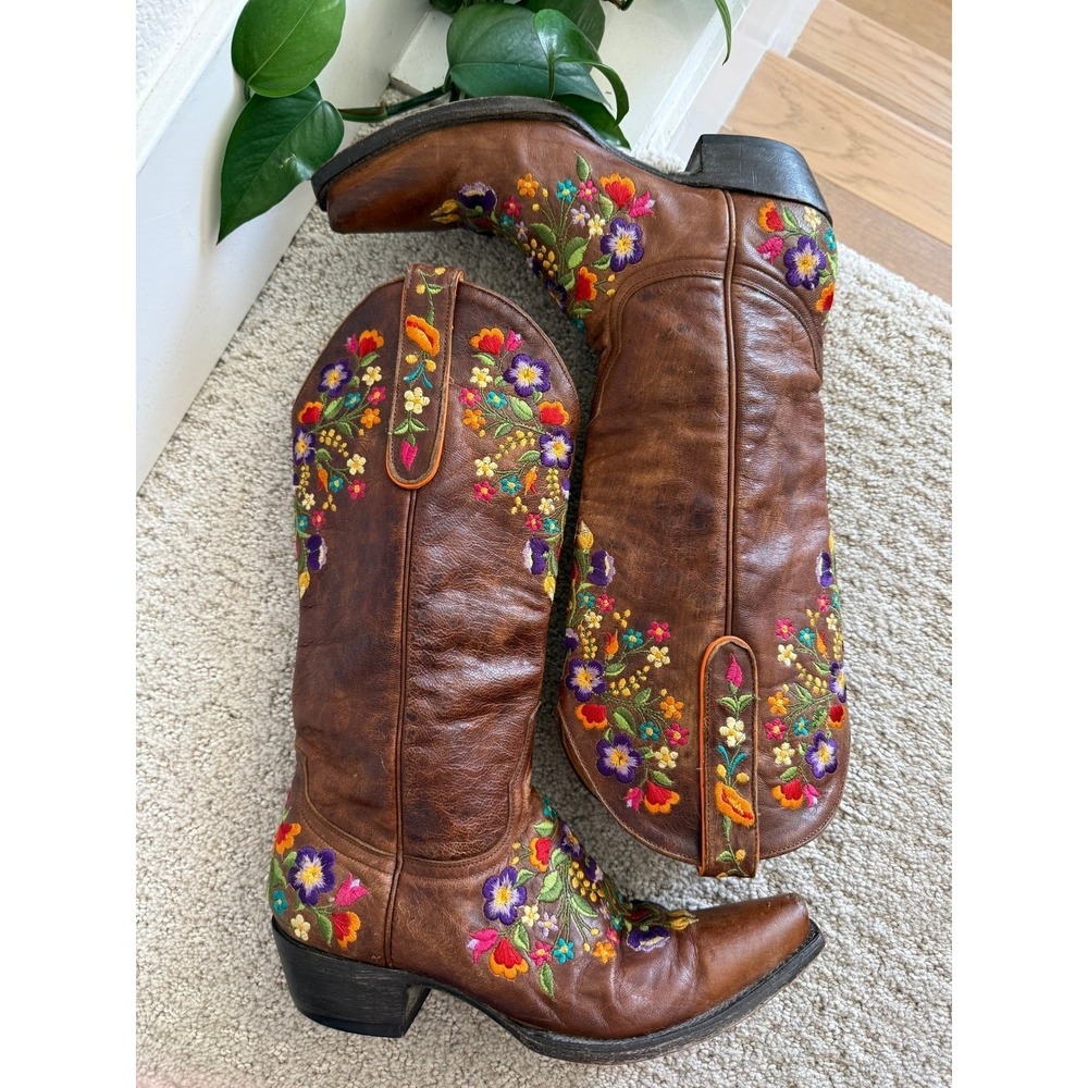 Old Gringo Sora Floral Embroidered Leather Cowboy Boots RAINBOW 6 WESTERN BOHO